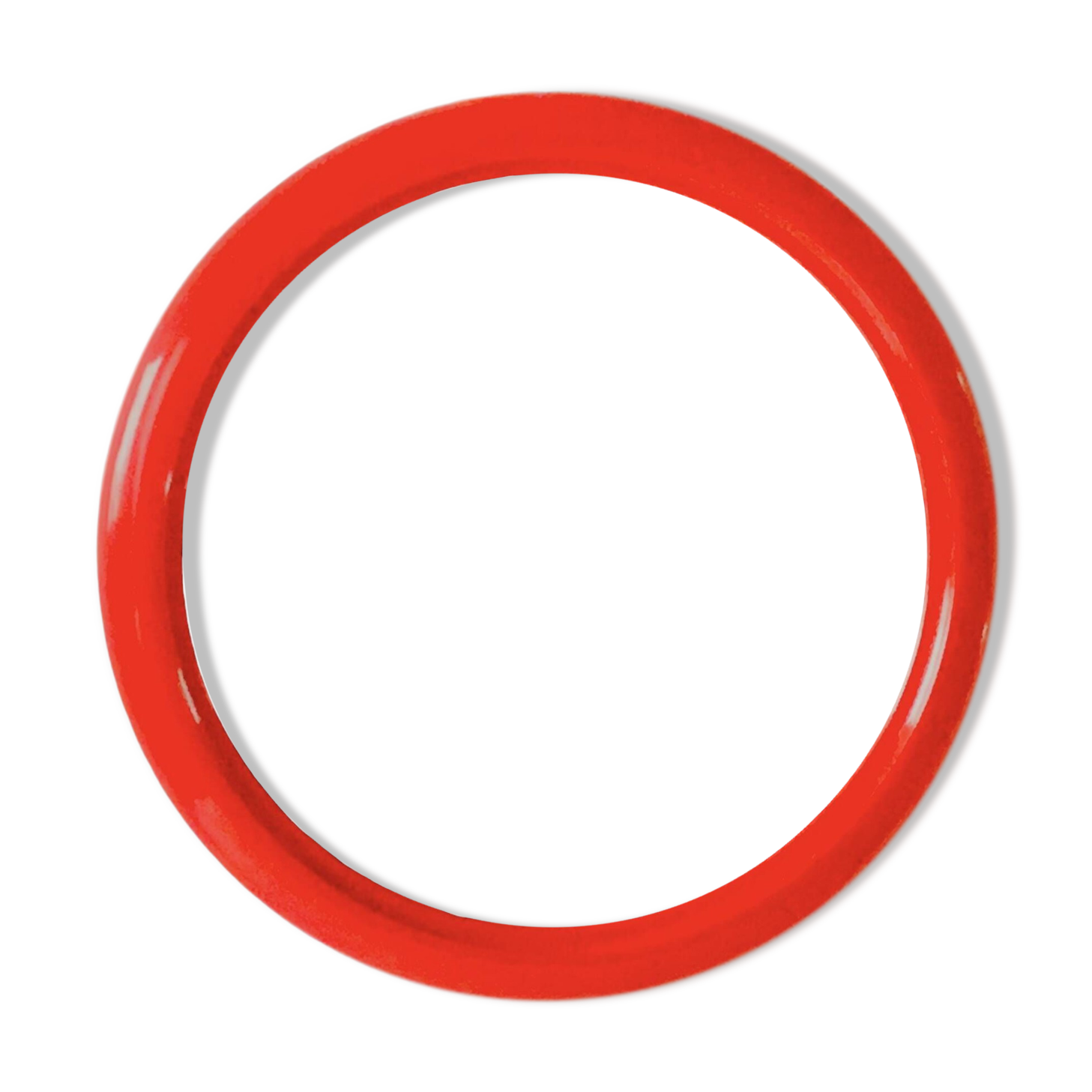 Vintage round red plastic mirror