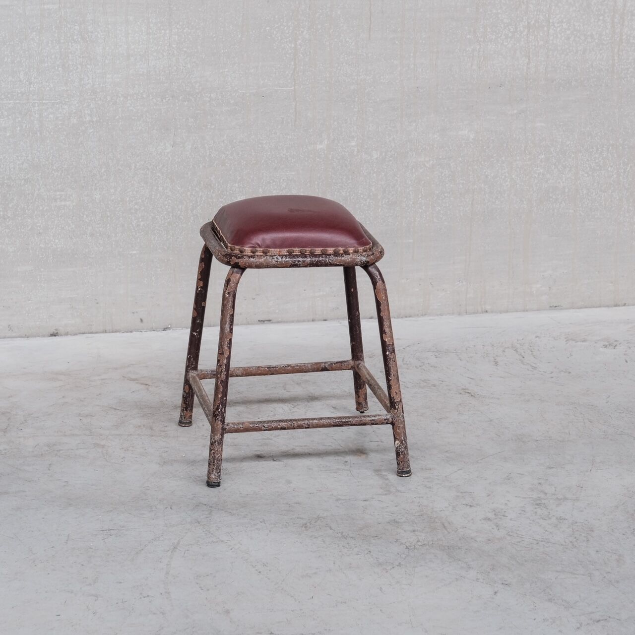 French industrial mid-century tubular stools