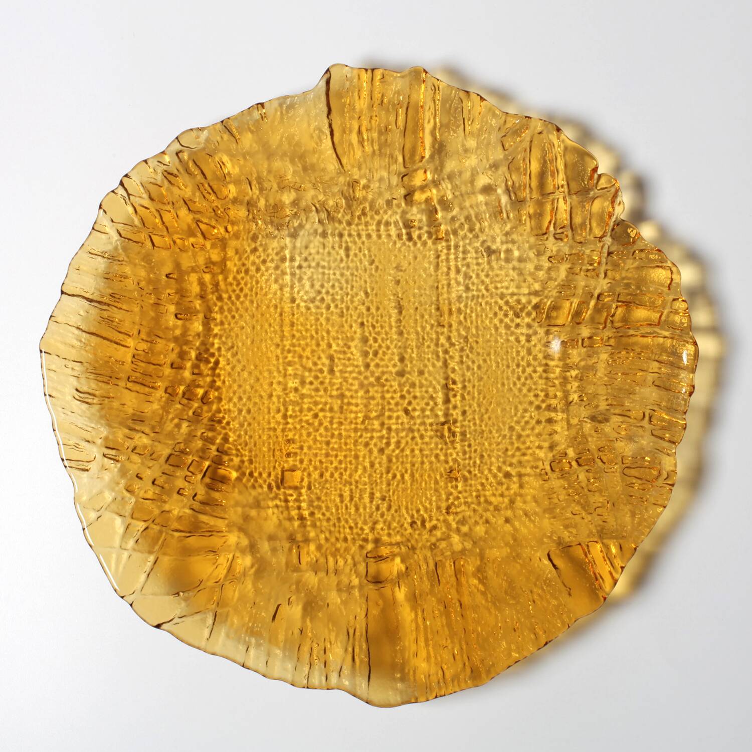Amber Plate Jute by Pavel Panek / Glass Union / Czech Republic / 1977