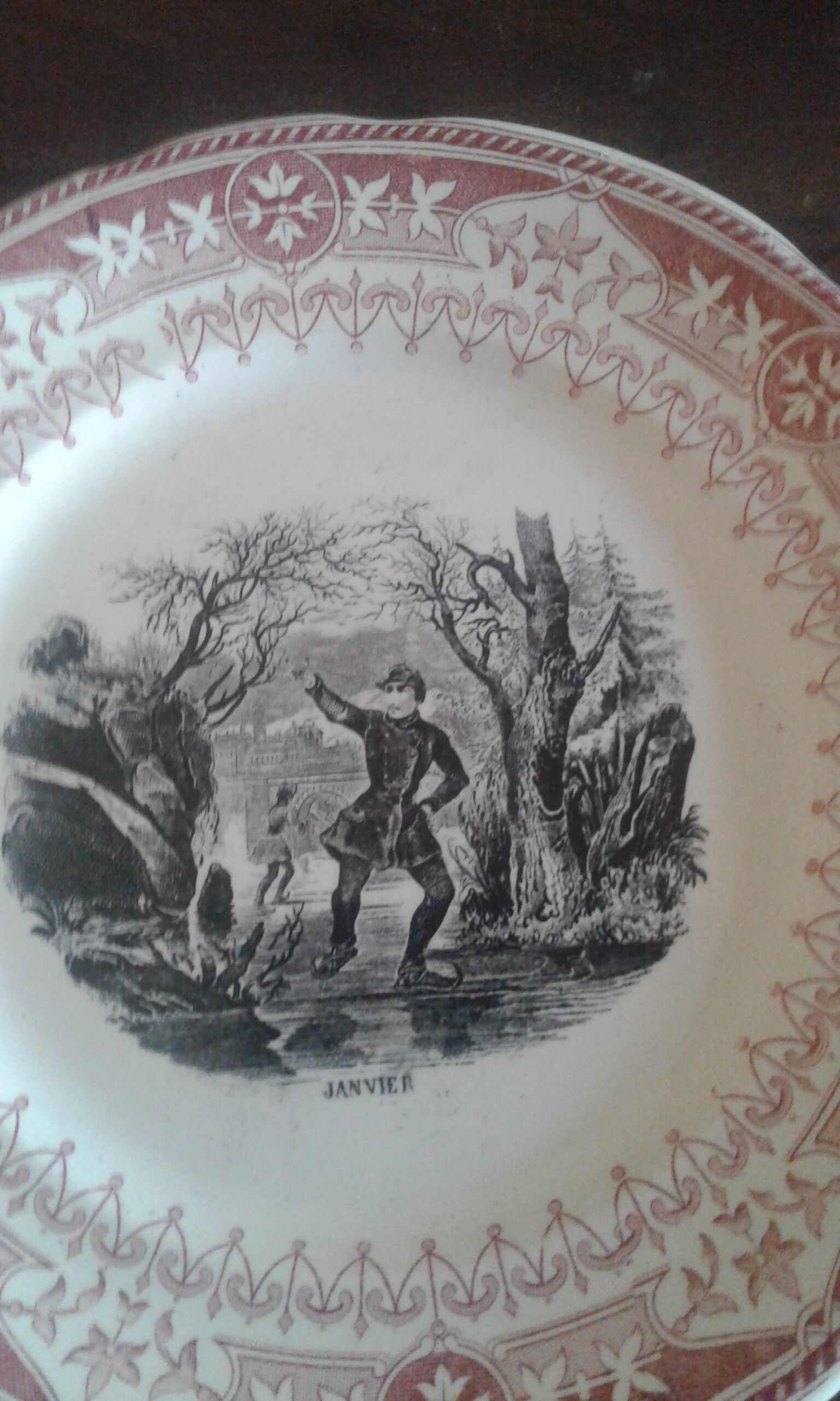 Set of ten plates Sarreguemines theme Field and seasons