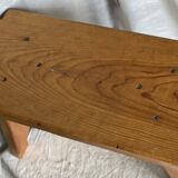 Rustic stool with compass legs, mountain furniture