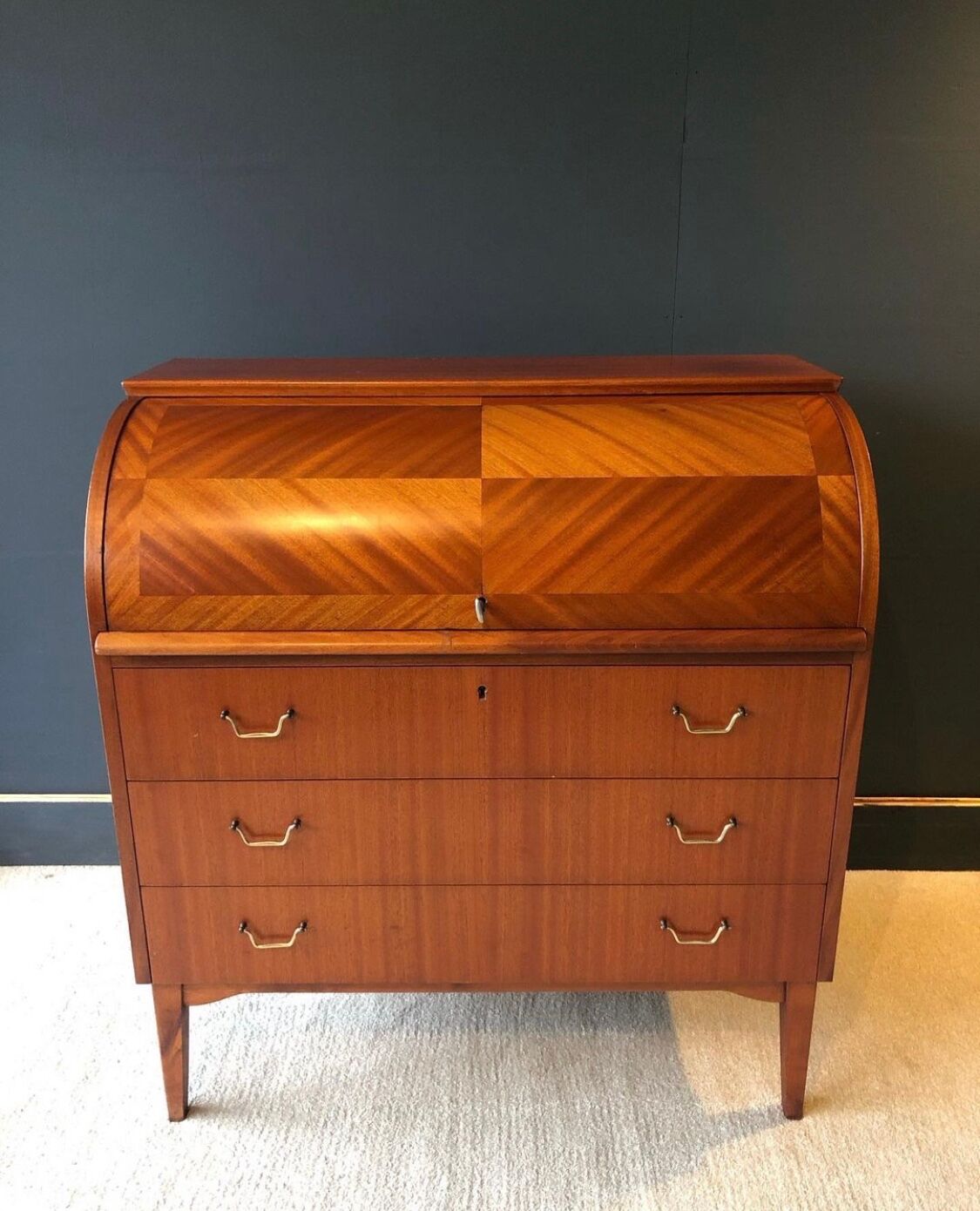 Scandinavian cylinder desk / secretary by Egon Ostergaard circa 1960