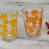 Set of vintage orange and green glasses