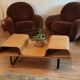 2 vintage velvet lounge chairs 70s