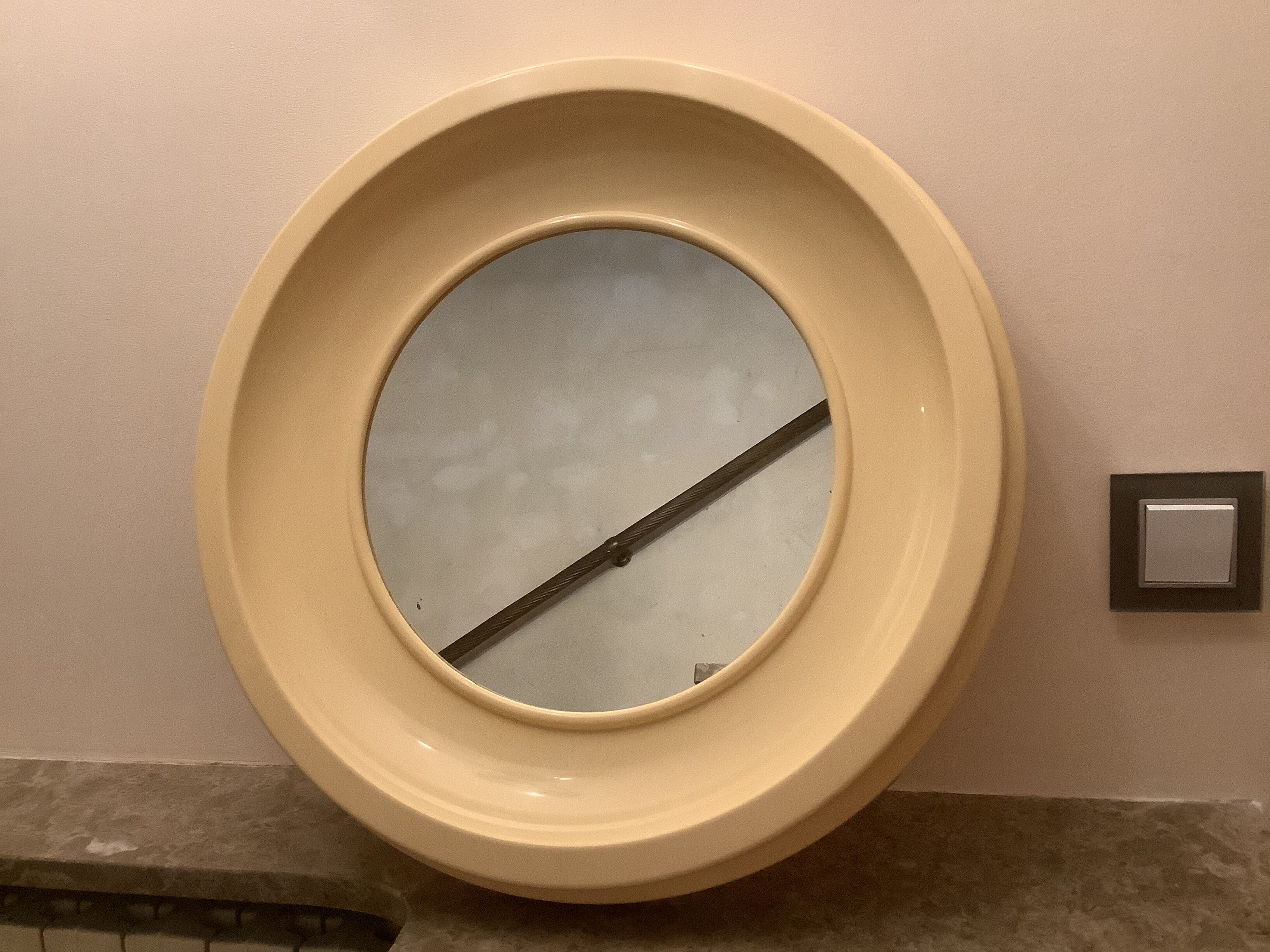 Vintage plastic round mirror