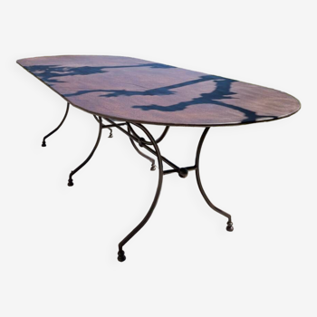 Handcrafted wrought iron garden table