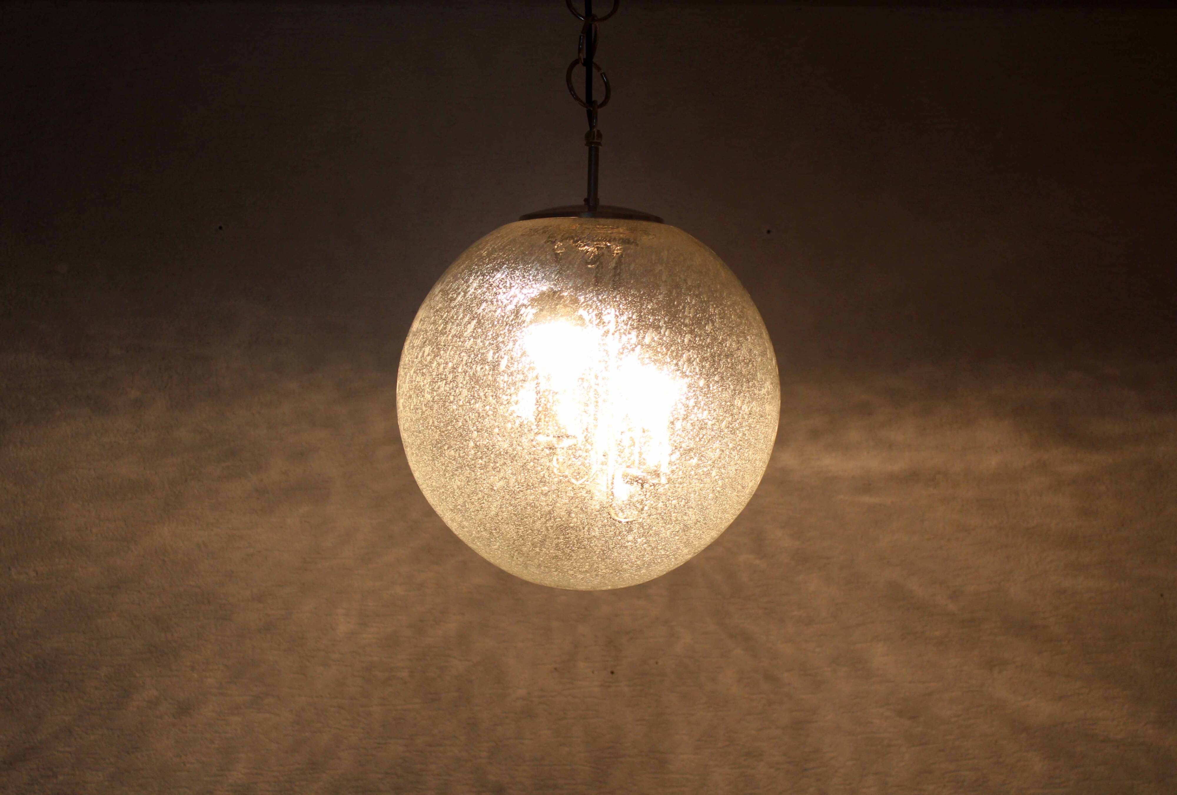 Suspension in glass and chrome metal BORN Leuchten