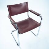 Chaises Bauhaus en cuir, Fasem 1980s