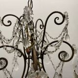 Large Macaroni Crystal Beaded Chandeliers Set of 2