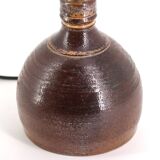 Handcrafted ceramic lamp signed, beige lampshade