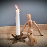 Brass flower candlestick