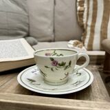 Set of 12 purple floral coffee cups in Limoges porcelain - Théodore Haviland