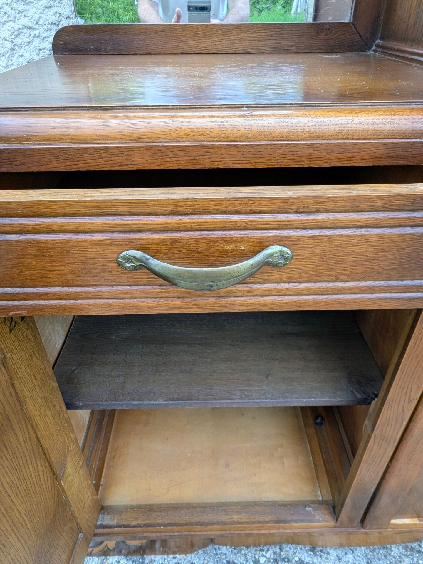 Armoire coiffeuse Penderie Miroir asymétrique Art Nouveau chêne 1916