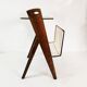 Modernist side table with newspaper rack, Ilse Mobel, Germany, 1960s.