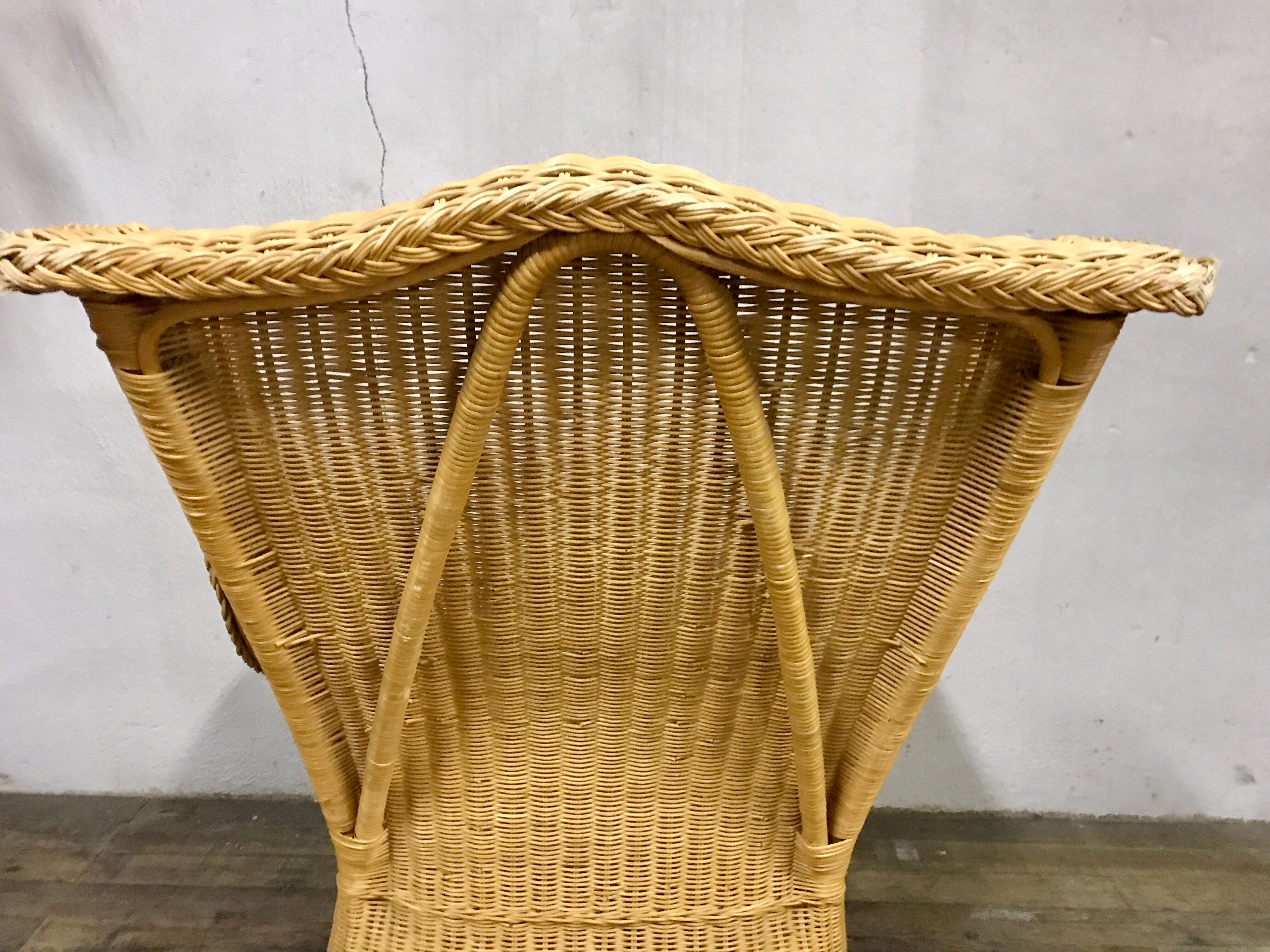 Fauteuil en rotin bambou osier 1950/1960 vintage