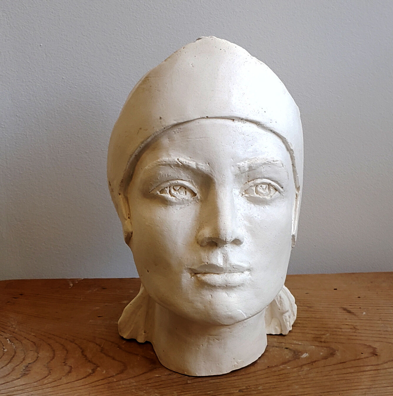 Woman's head in plaster
