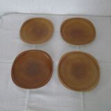 4 Flat flat enamel enamel porcelain from Sologne France 70/80 years