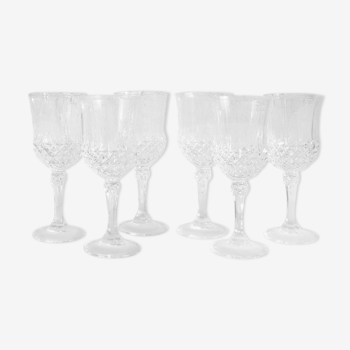 Set of 6 glasses of chiseled wine