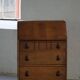Desk / Chest of drawers in modern Danish oak from the early 20th century with shell handles.