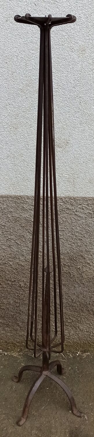 Antique wrought iron candle holder