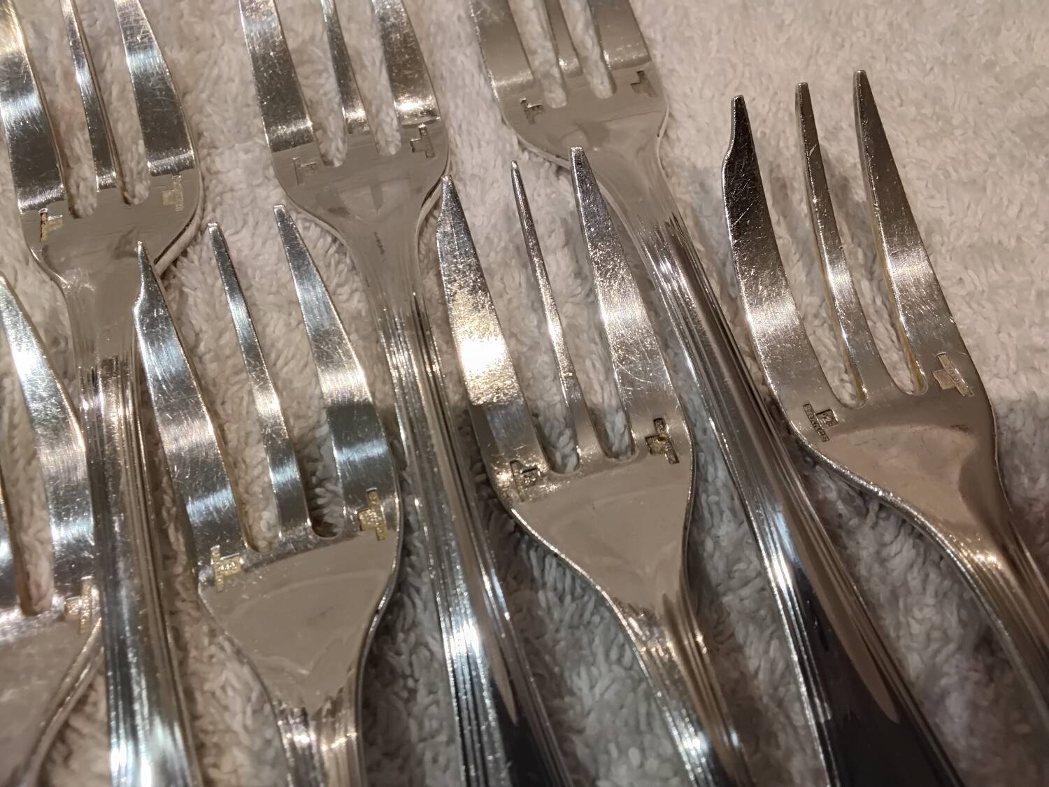 12 silver-plated cake forks by Christofle Spatours