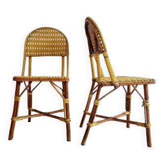 Chaises bistrot en rotin