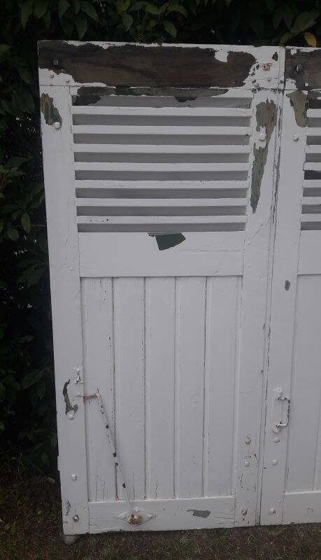 Shutters 4 leaves H148xW245cm (2) antique oak louvres pair 2