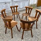 Series set of 36 vintage curved wood bistro chairs