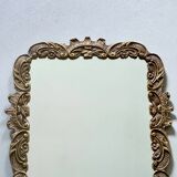 Rectangular vintage wall mirror with bronze frame, bronze mirror