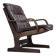 Fauteuil scandinave en cuir marron, années 1970