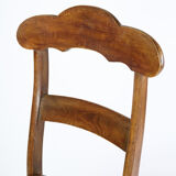 Set of eight late empire chairs in high quality brown leather in mahogany
