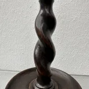 Pair of English oak Barley Twist candlesticks