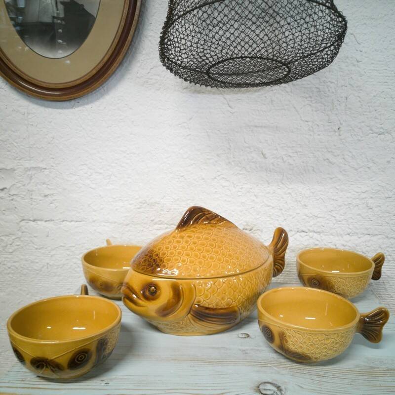 Fish soup service by Kil Keramik, 13 pieces - 1970s