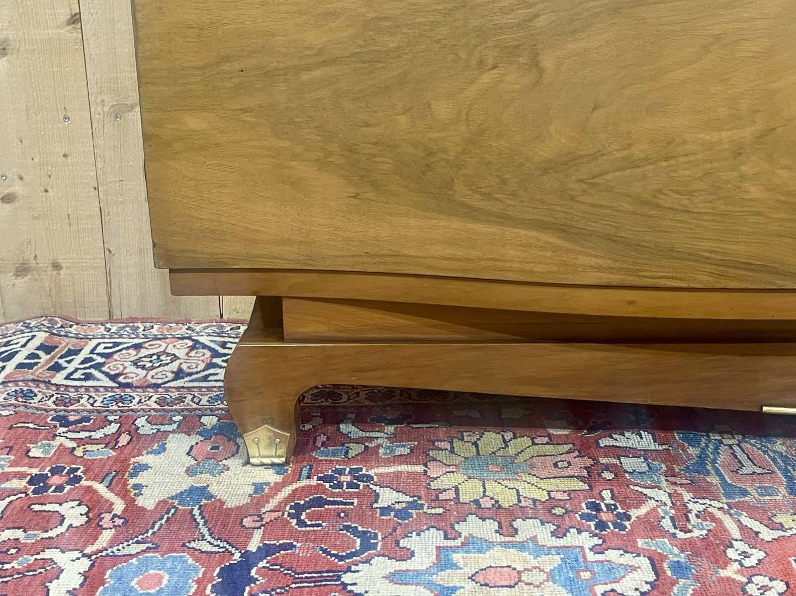 Art Deco 3-door walnut wardrobe - 1930s