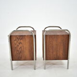 1940s Pair of Bauhaus Bedside Tables, Czechoslovakia