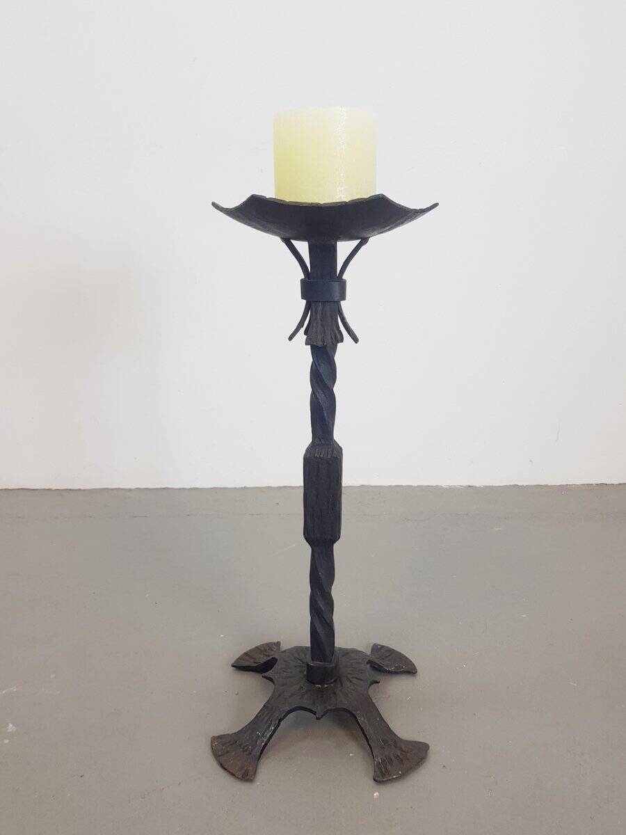 Brutalist Cast Iron Candleholder, Germany, 1960s