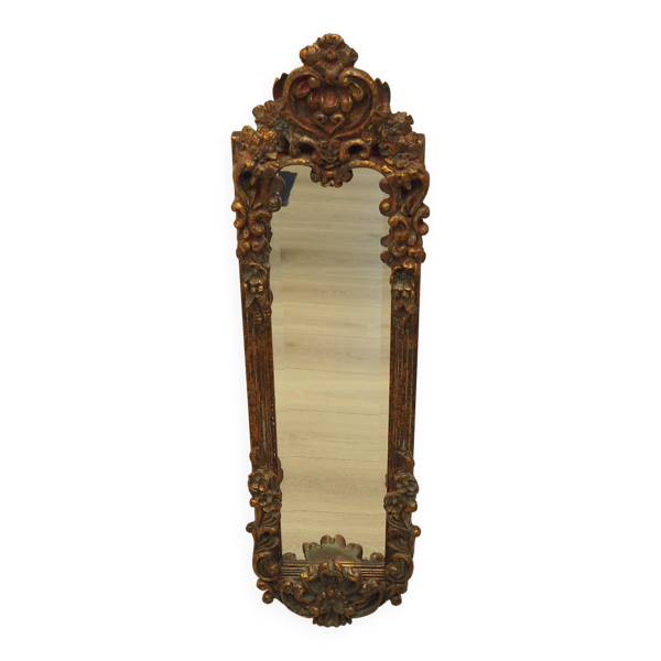 Miroir dans un cadre en bois, design italien, années 1960, production : Italie