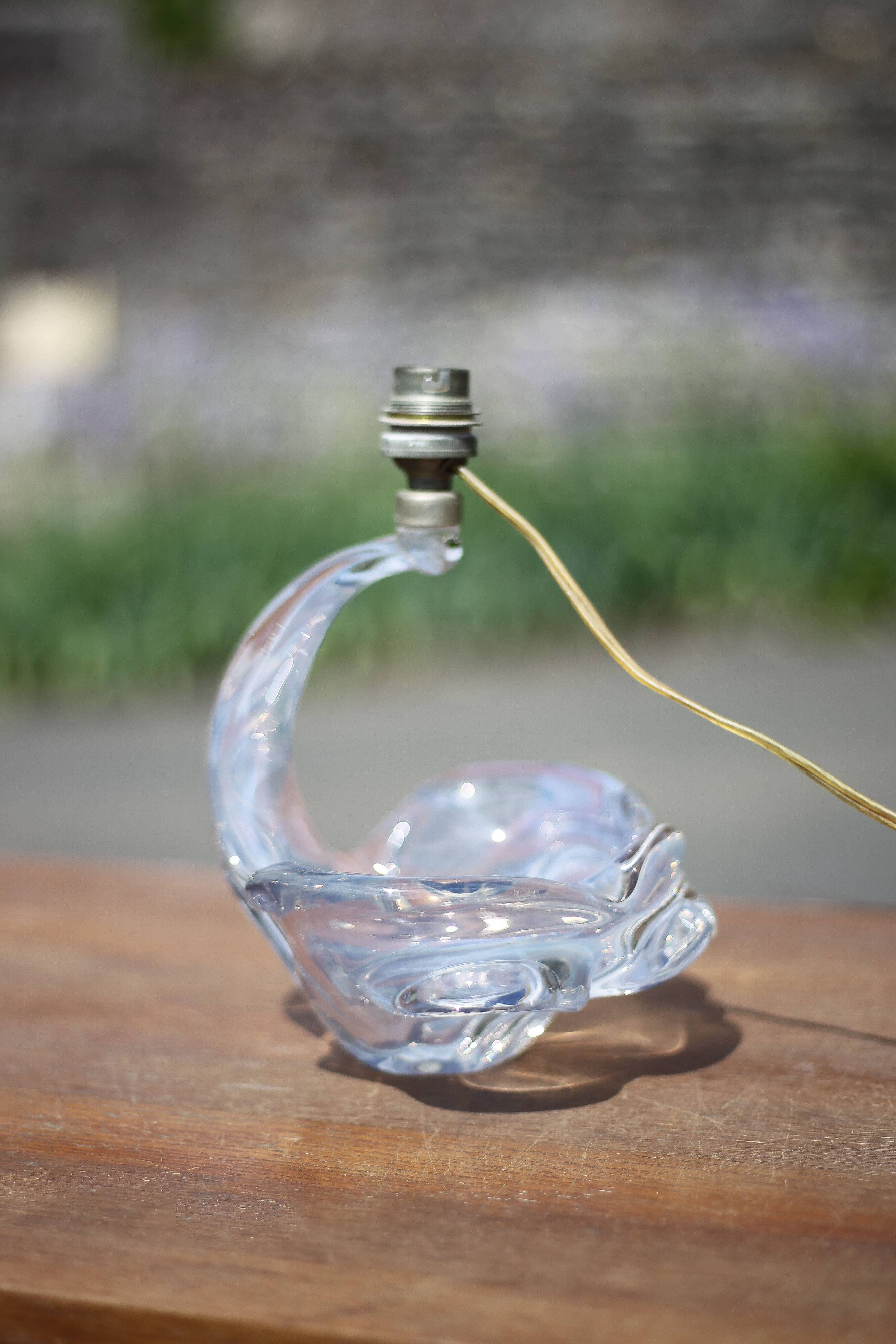 vintage crystal lamp, opalescent lamp base, bedside lamp, crystal table lamp, decoration