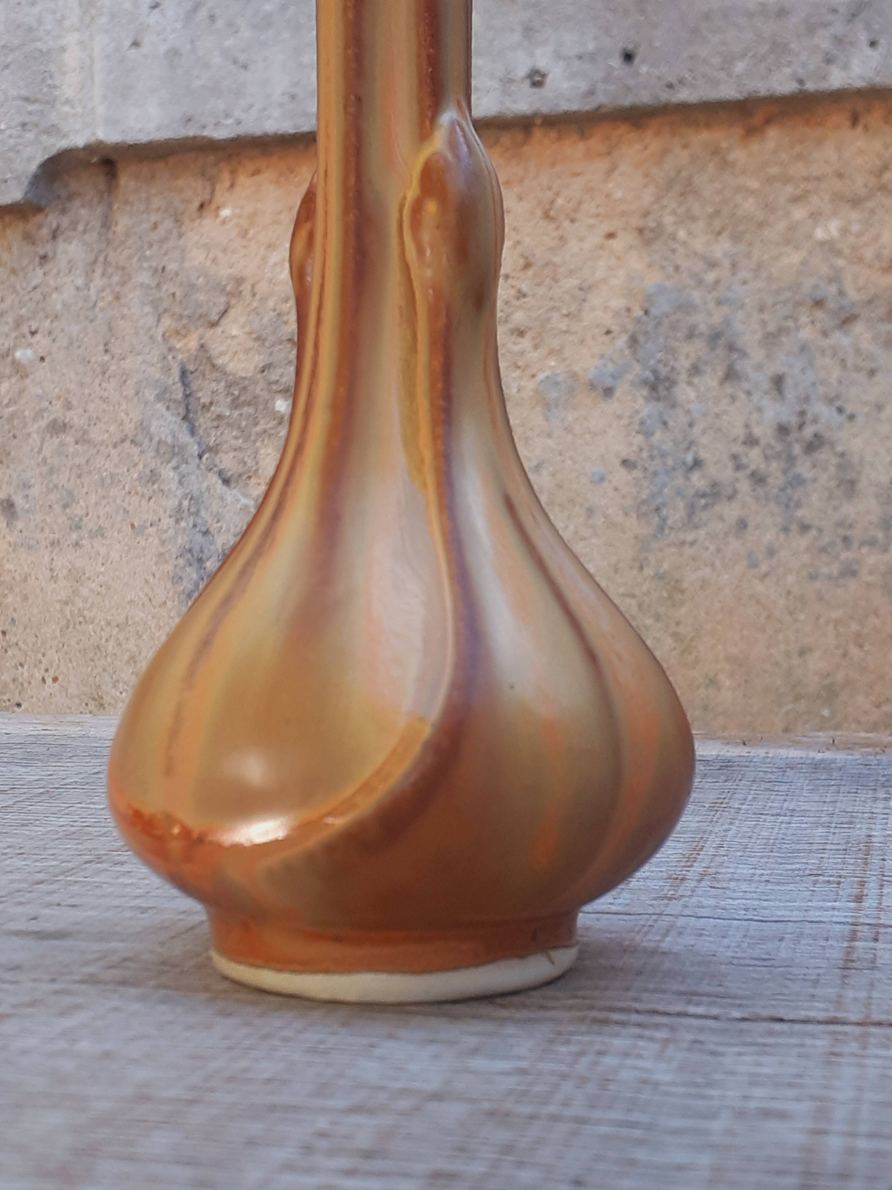 Art Nouveau stoneware single flower vase