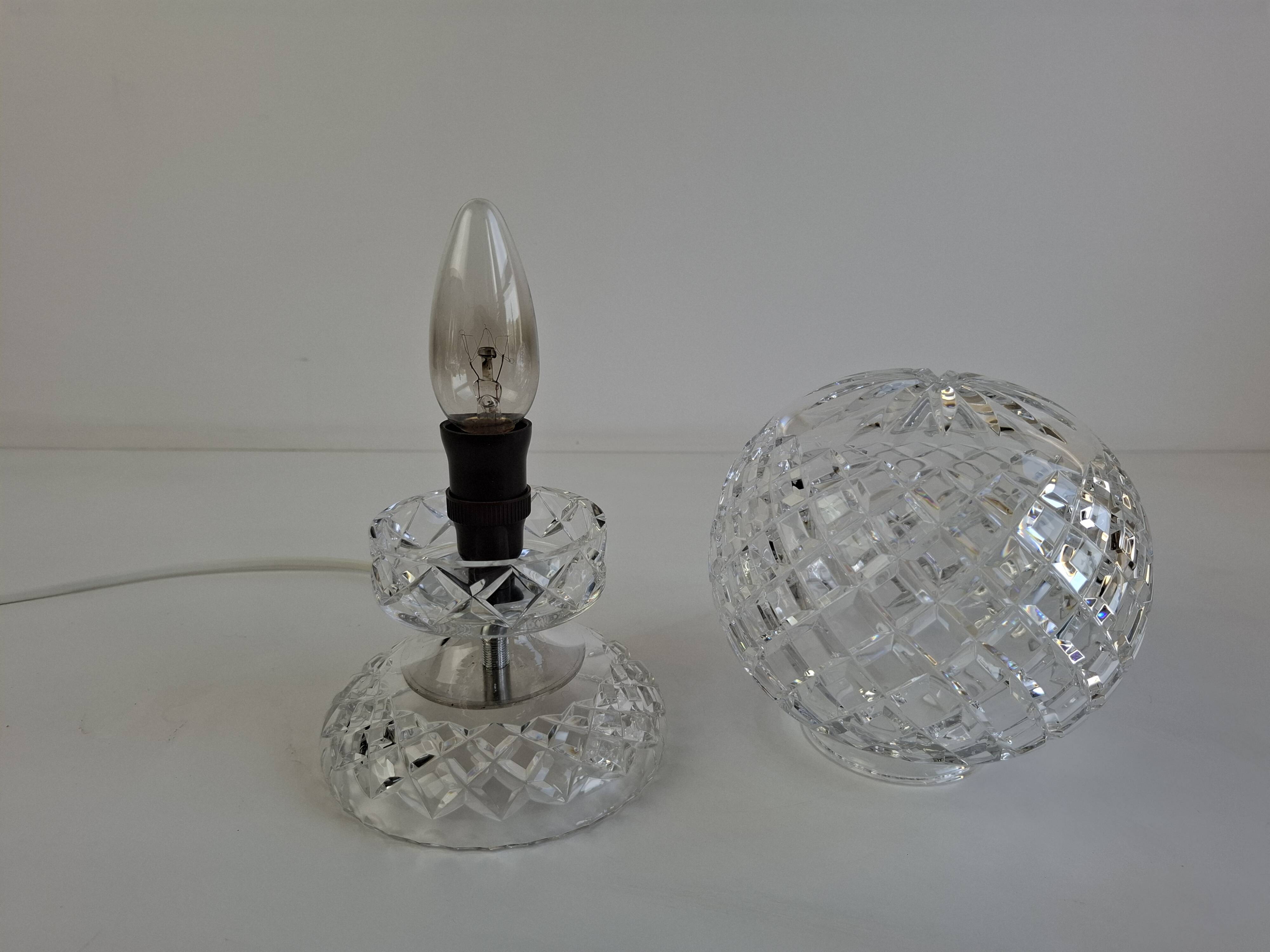 Vintage Czech Cut Crystal Table Lamp