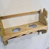 Antique wall shelf in raw wood
