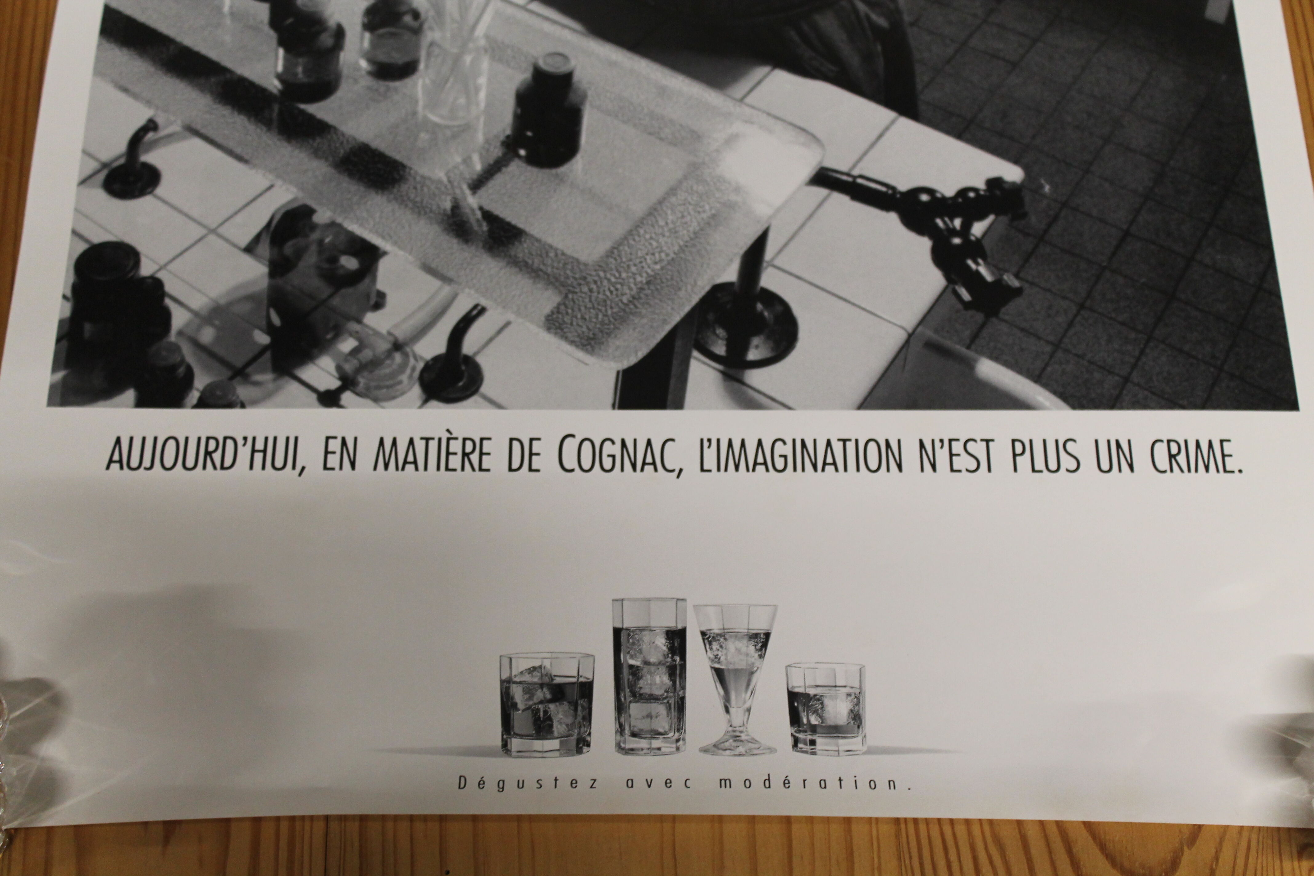 Old poster on Cognac