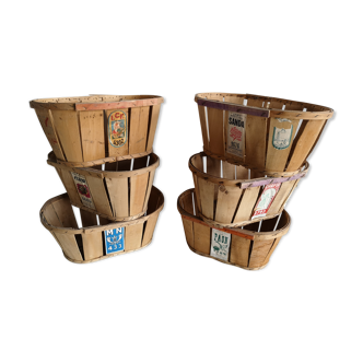 Batch of 6 storage cases, old fruit crates