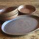 Big flat oval stoneware vintage