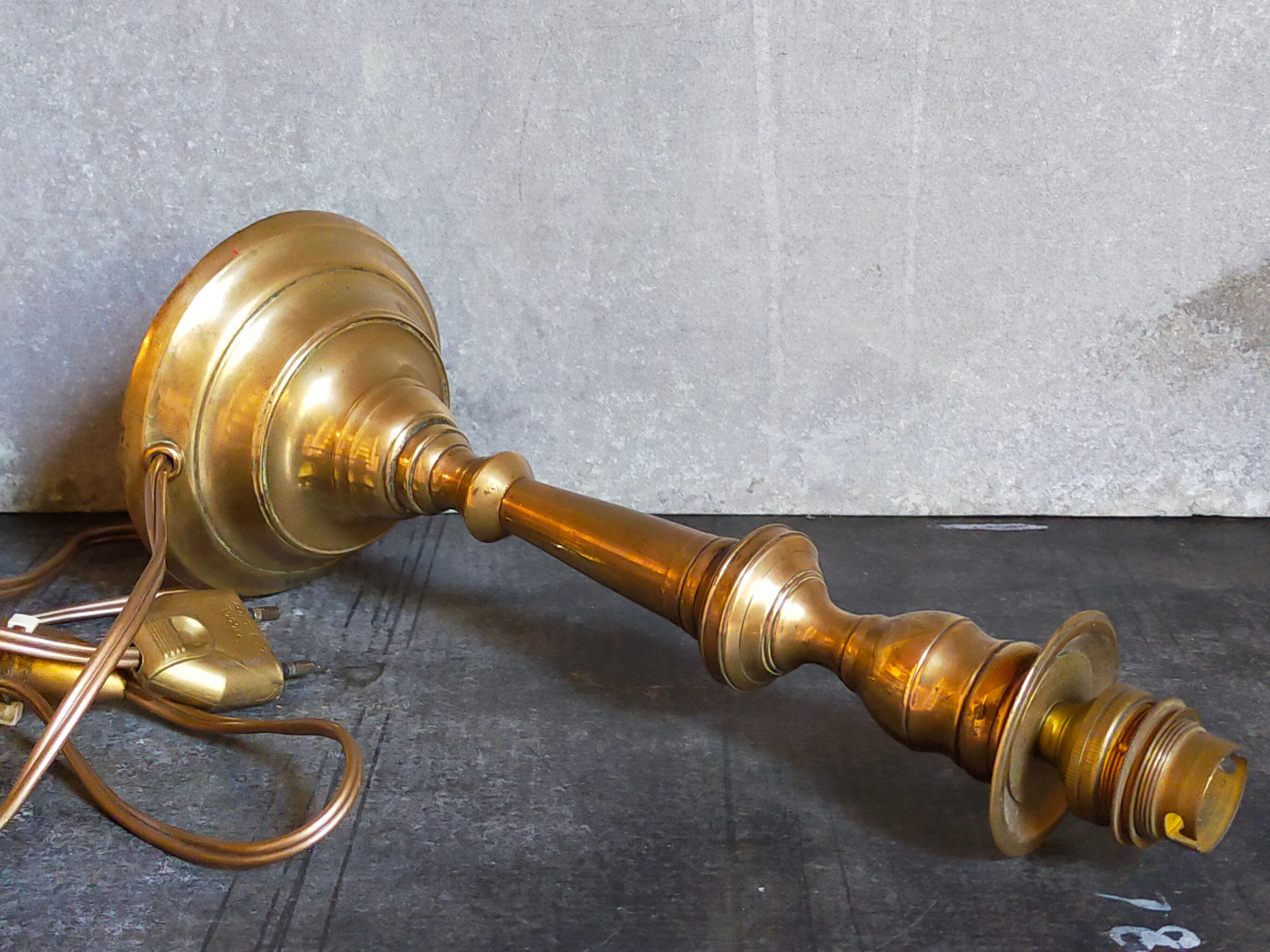 Old solid brass lamp base
