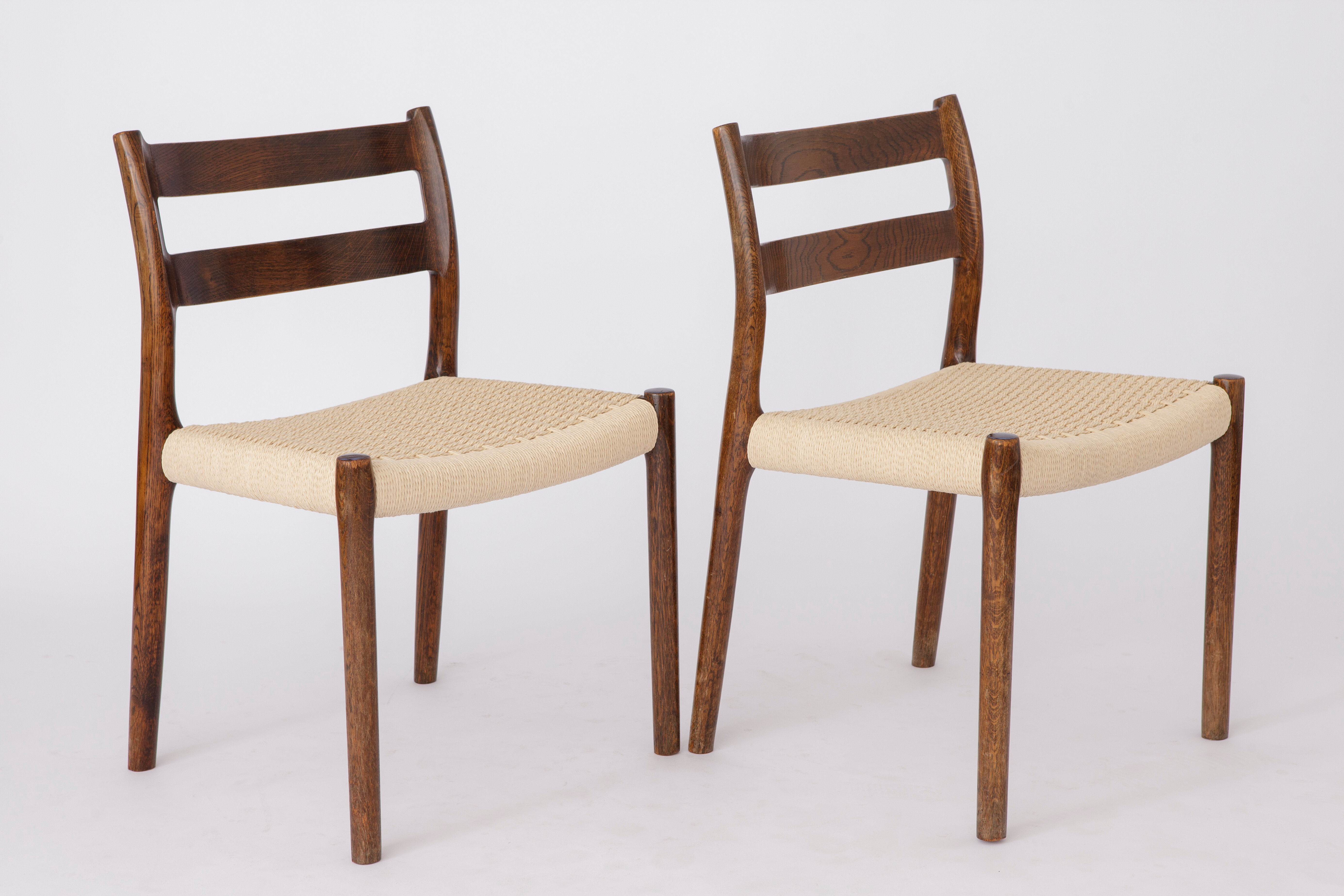 Pair of Niels Møller chairs #84 Danish 1970s vintage