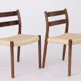 Pair of Niels Møller chairs #84 Danish 1970s vintage