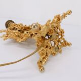 Hollywood Regency lamp base in exploded bronze and quartz Claude Victor Boeltz 1980