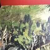 oil on panel Luxurious Waterfall Langevin La Réunion signed Smith