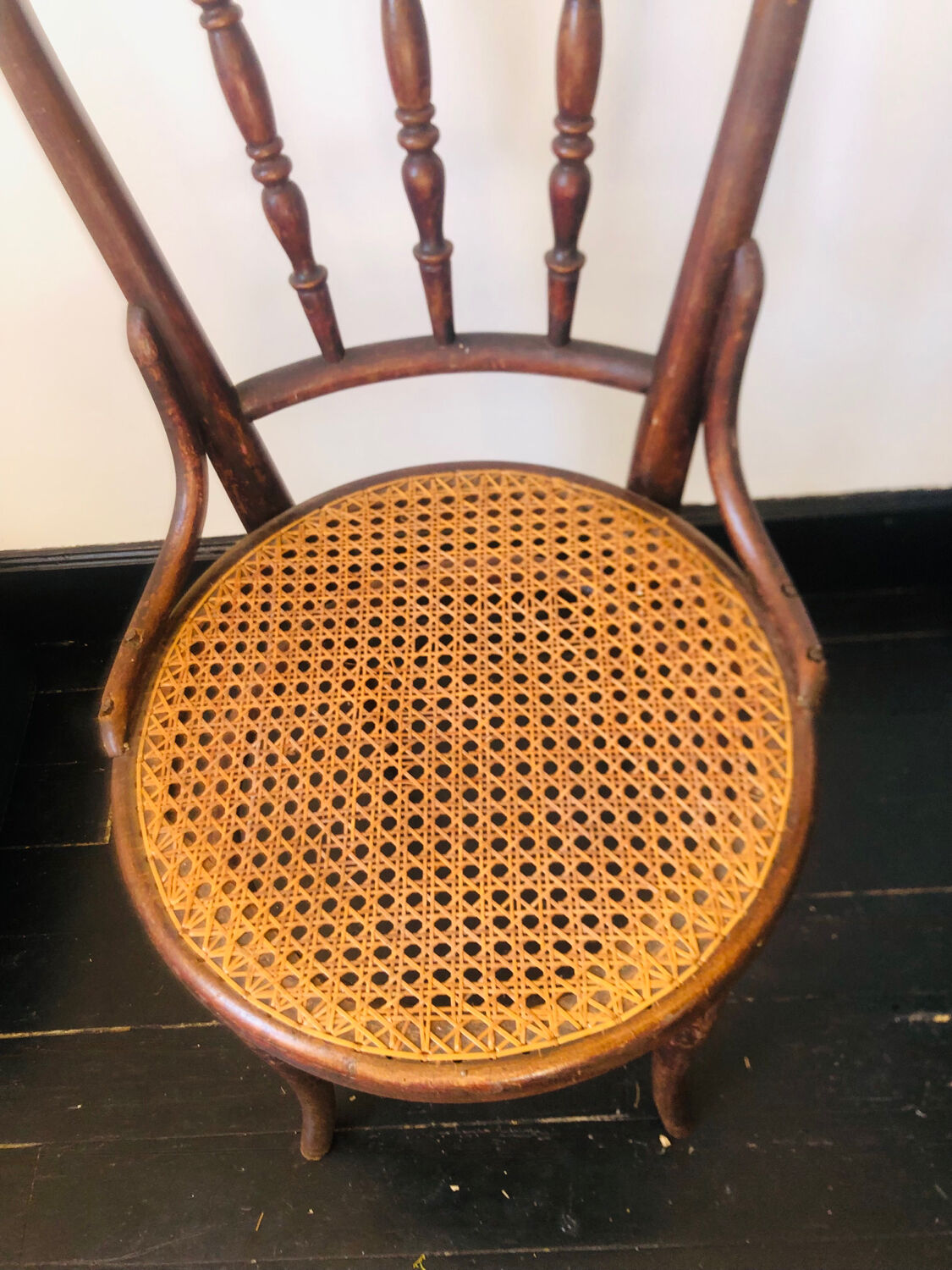 Pair of bistro chairs signed Thonet